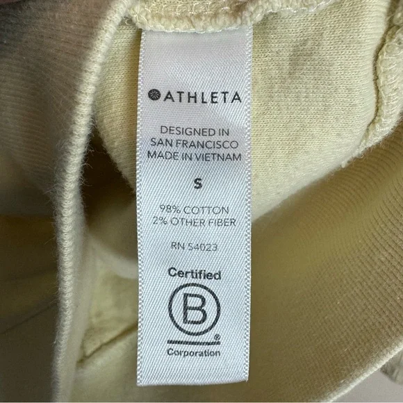 Athleta Crew Neck Sweatshirt Size Small Yellow Ombre Dip Dye Pullover Sundown - Picture 6 of 9